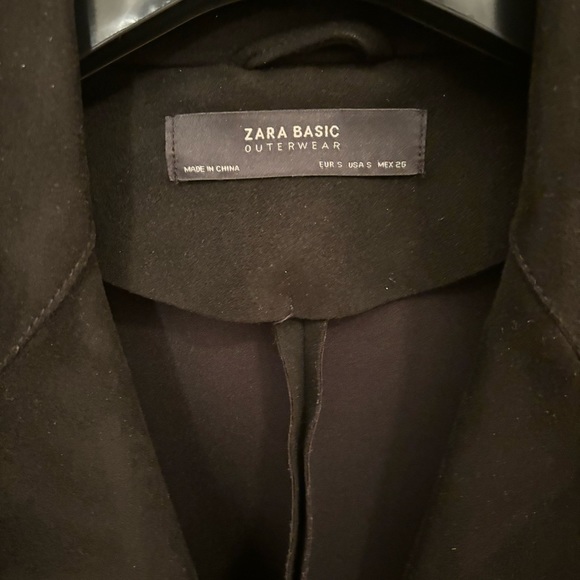 Zara black faux suede trench coat - Picture 4 of 6